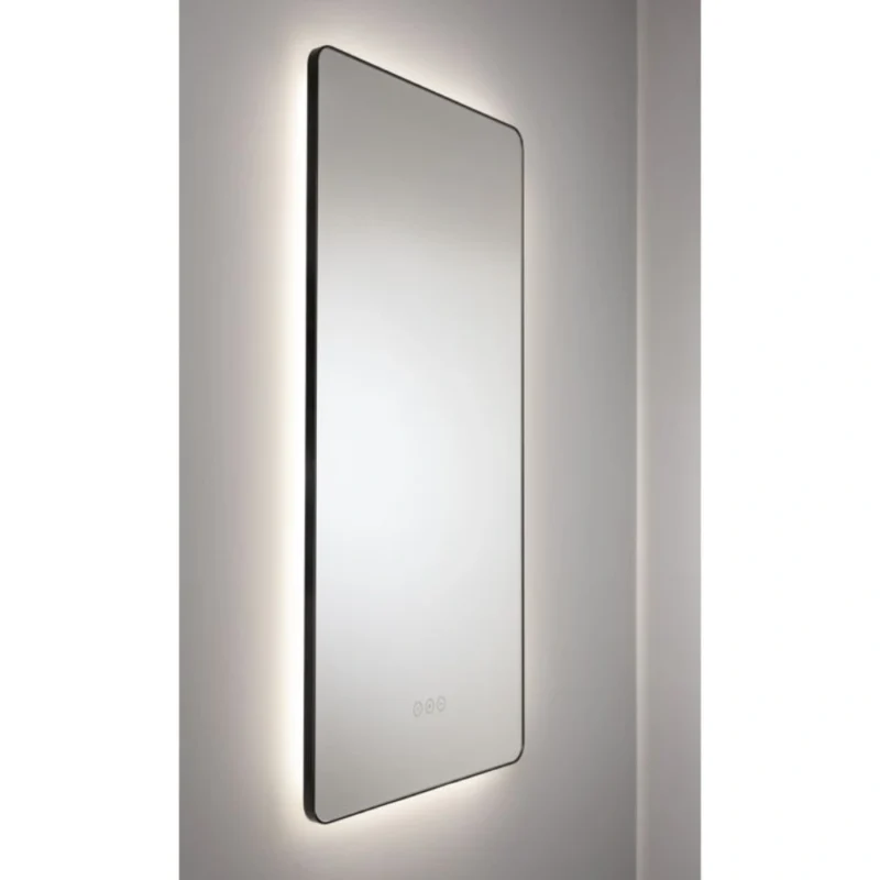 Abode Mayar 450 x 900mm Tablet LED Mirror – Matt Black / Brushed Brass