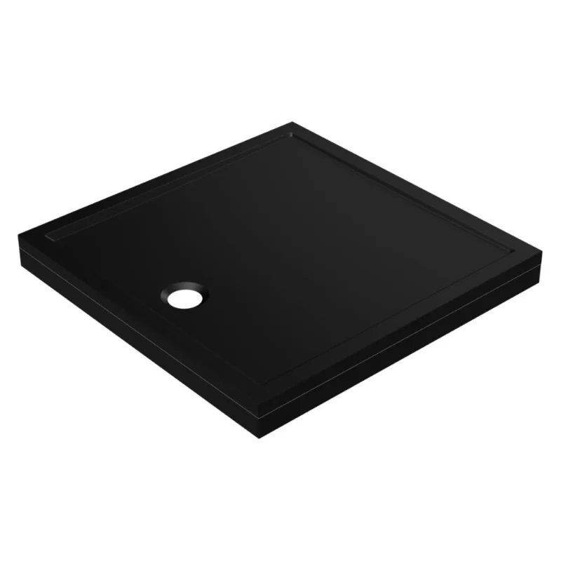 Shower Tray Riser Set – For 40mm Low Profile Rectangular Trays 1000–1200mm, Matt Black