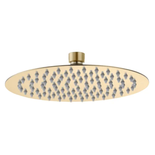 Aurora 250mm Round Ultraslim Showerhead – Brushed Brass