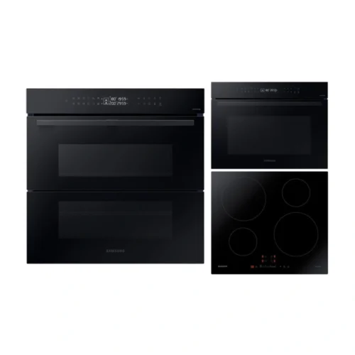Samsung Built-In Double Oven, Compact Combination Oven & Induction Hob Pack – Black