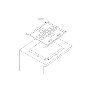 Copy of Full Basin (1) Hoover H300 60cm Built‑In Gas‑on‑Glass Hob – Black Glass