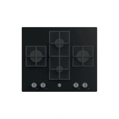 Hoover H300 60cm Built‑In Gas‑on‑Glass Hob – Black Glass