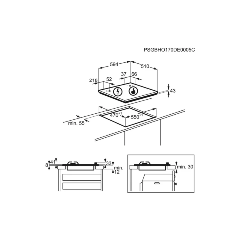 Copy of Full Basin (1) Electrolux 60cm Built‑In Gas Hob – Stainless Steel