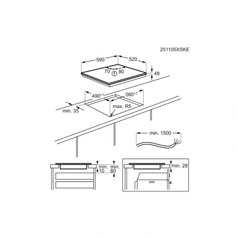 Electrolux LIB60420CK 60cm Built‑In Induction Hob – Black Glass
