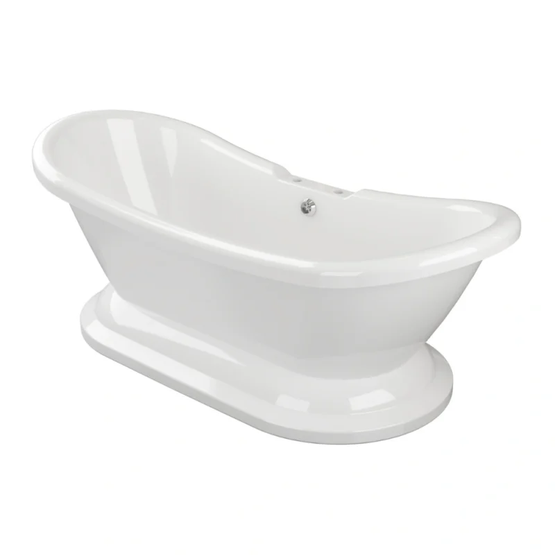 Copy of Full Basin (1) Aspen Freestanding Pedestal Bath – 2 Tap Hole – Gloss White