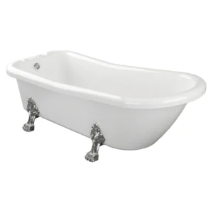 Taylor Freestanding Clawfoot Bath – 2 Tap Hole – Gloss White