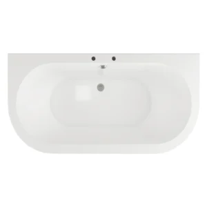Rowan Freestanding Back-to-Wall Bath – 2 Tap Hole – Gloss White
