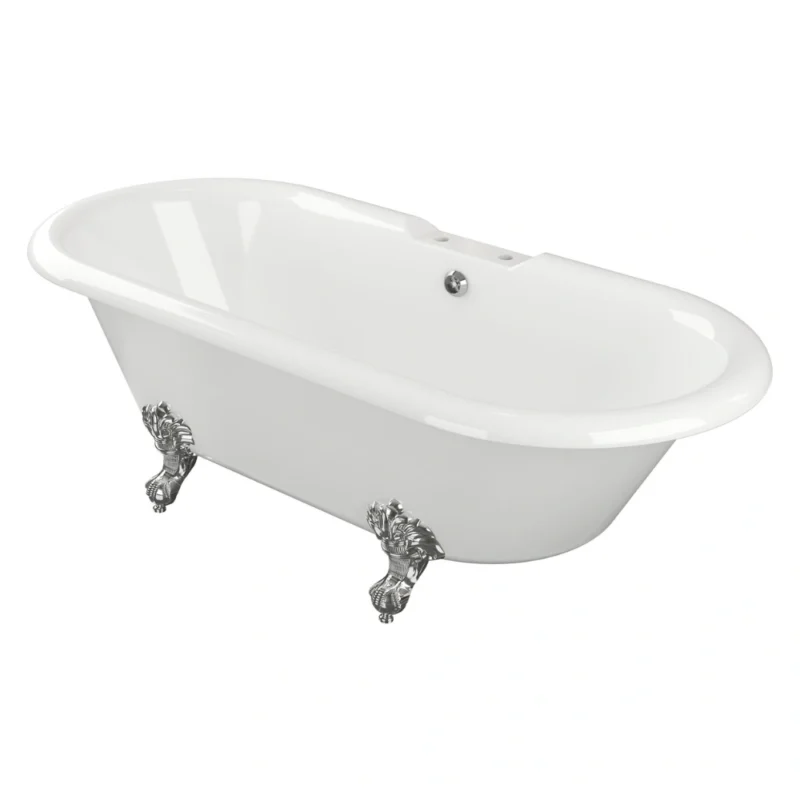 Rose Freestanding Clawfoot Bath – 1690 x 740 x 620mm – 2 Tap Hole