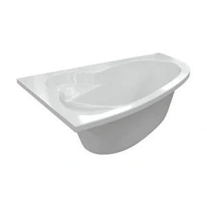 Henton Left Hand Offset Corner Bath 1500 x 950 x 600mm 0TH Gloss White with Legs