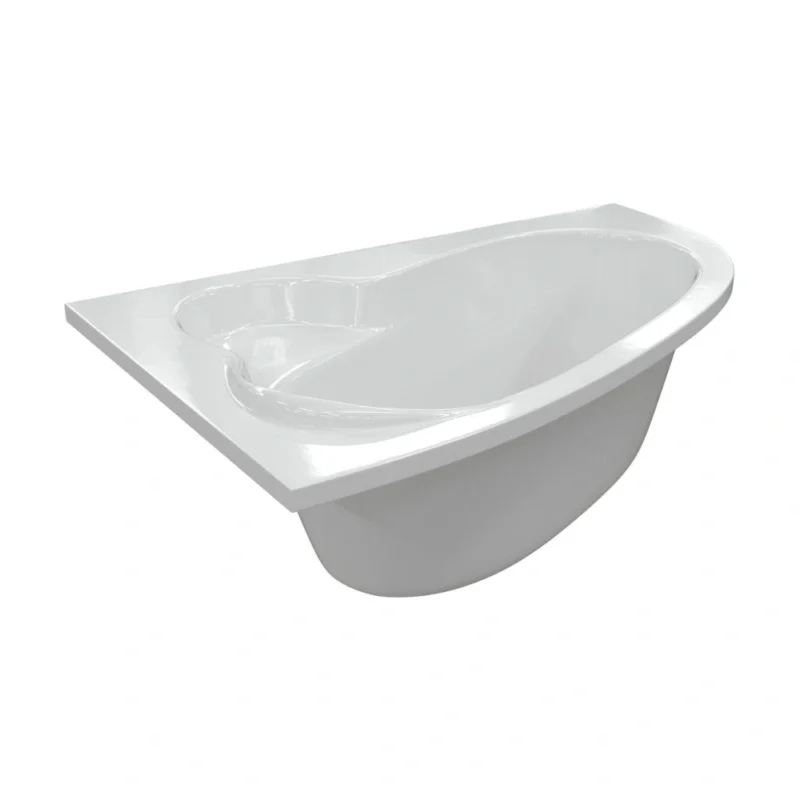 Henton Left Hand Offset Corner Bath 1500 x 950 x 600mm 0TH Gloss White with Legs
