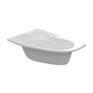 Henton Left Hand Offset Corner Bath 1500 x 950 x 600mm 0TH Gloss White with Legs