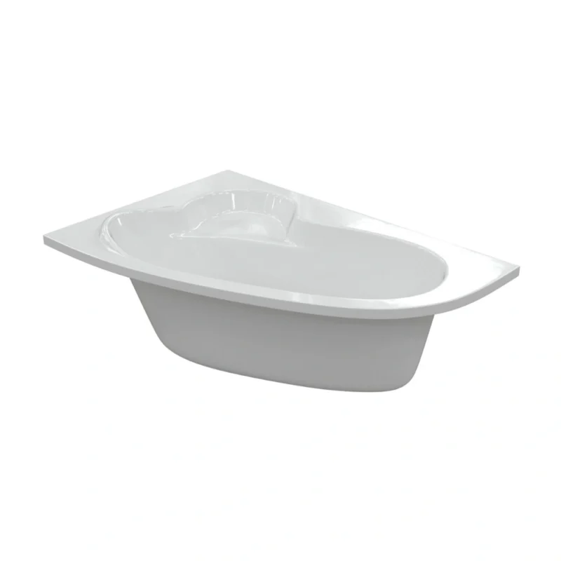 Henton Left Hand Offset Corner Bath 1500 x 950 x 600mm 0TH Gloss White with Legs