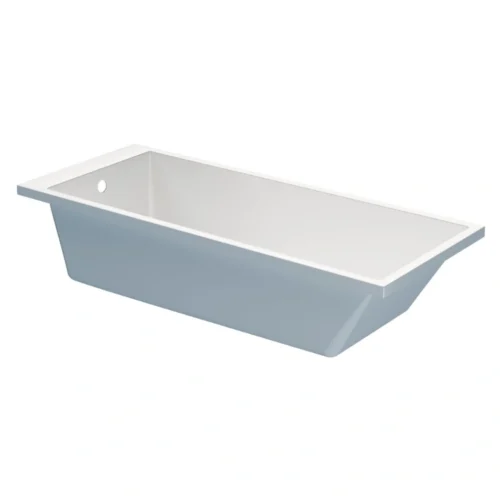 Houston Square Single End Bath 1700 x 700mm Thin Edge 0TH Gloss White with Legs