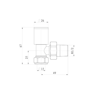 Chrome Angled Radiator Valves 15mm Pair