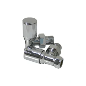 Chrome Angled Radiator Valves 15mm Pair