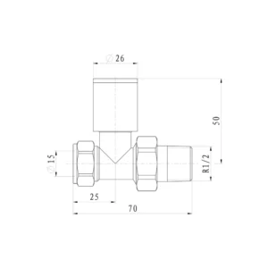 Chrome Straight Radiator Valves 15mm Pair
