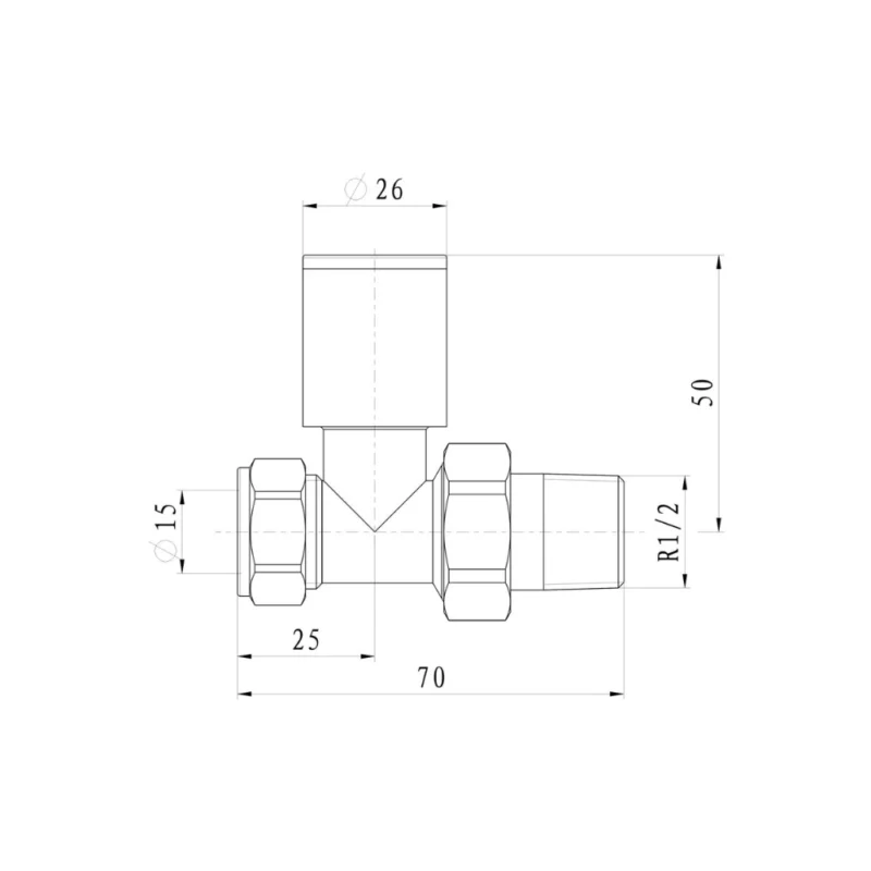 Chrome Straight Radiator Valves 15mm Pair