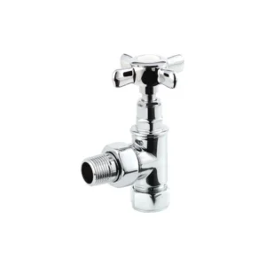 Crosshead Angled Radiator Valves 15mm Pair – Polished Chrome