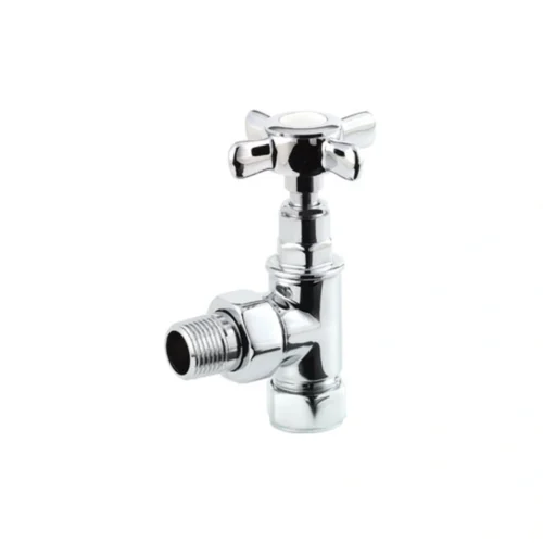 Crosshead Angled Radiator Valves 15mm Pair – Polished Chrome