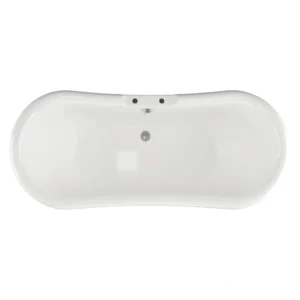 Copy of Full Basin (2) Aspen Freestanding Pedestal Bath – 2 Tap Hole – Gloss White
