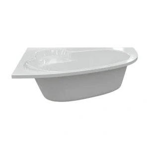 Henton Left Hand Offset Corner Bath 1500 x 950 x 600mm 0TH Gloss White with Legs