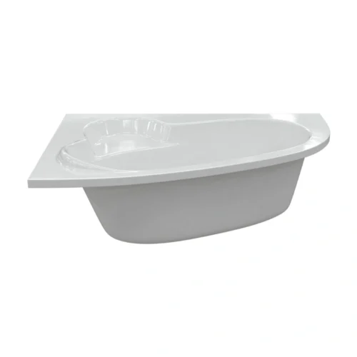 Henton Left Hand Offset Corner Bath 1500 x 950 x 600mm 0TH Gloss White with Legs