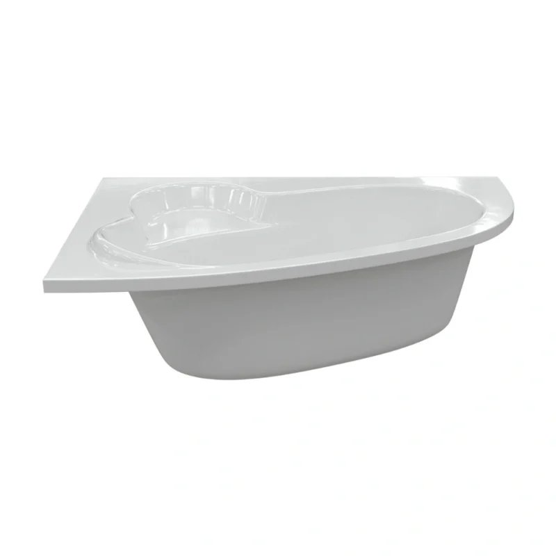 Henton Left Hand Offset Corner Bath 1500 x 950 x 600mm 0TH Gloss White with Legs