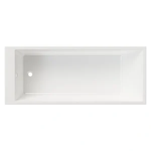 Houston Square Single End Bath 1700 x 700mm Thin Edge 0TH Gloss White with Legs