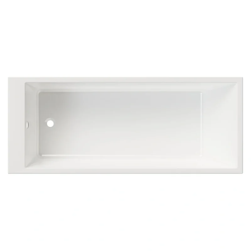 Houston Square Single End Bath 1700 x 700mm Thin Edge 0TH Gloss White with Legs