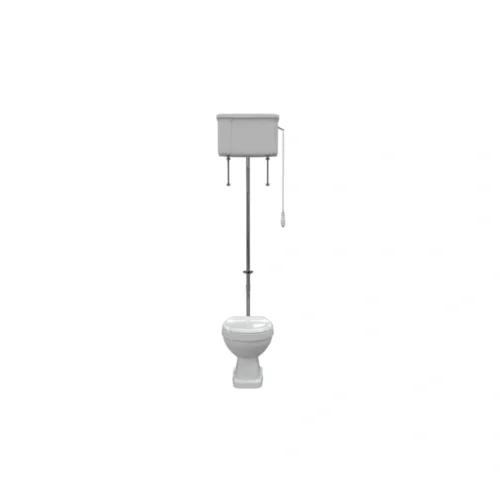 Ashbury High Level WC & Soft Close Seat with Chrome Finishes – Traditional High‑Level Toilet Set