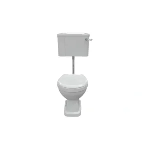 Ashbury Low Level WC & Soft Close Seat with Chrome Finishes – Traditional Low‑Level Toilet Set