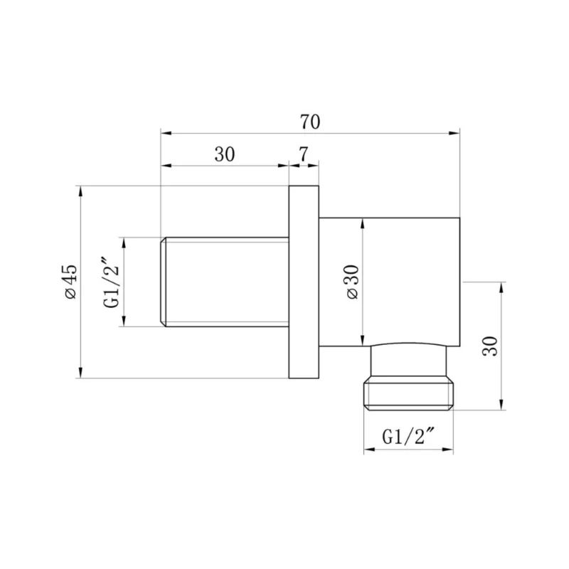 Wall Outlet Elbow – Brushed Brass