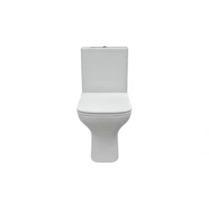 Onyx Short Projection Close Coupled Fully Shrouded WC & Wrapover Soft Close Seat – White
