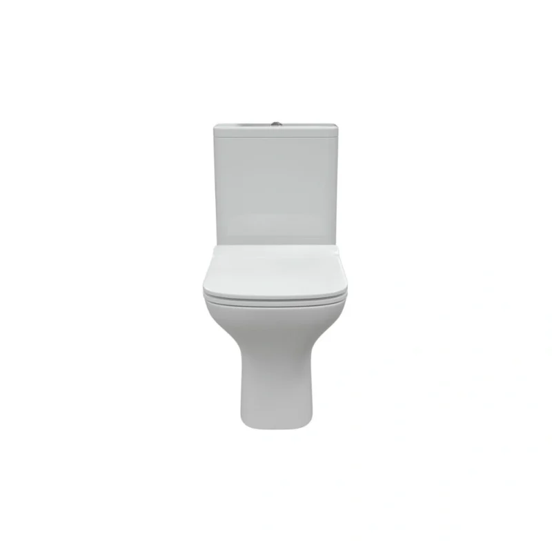 Onyx Short Projection Close Coupled Fully Shrouded WC & Wrapover Soft Close Seat – White