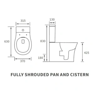 Avalon Rimless Close Coupled Fully Shrouded WC & Soft Close Seat – White