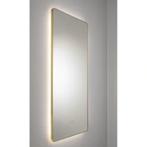 Abode Mayar 450 x 900mm Tablet LED Mirror – Matt Black / Brushed Brass