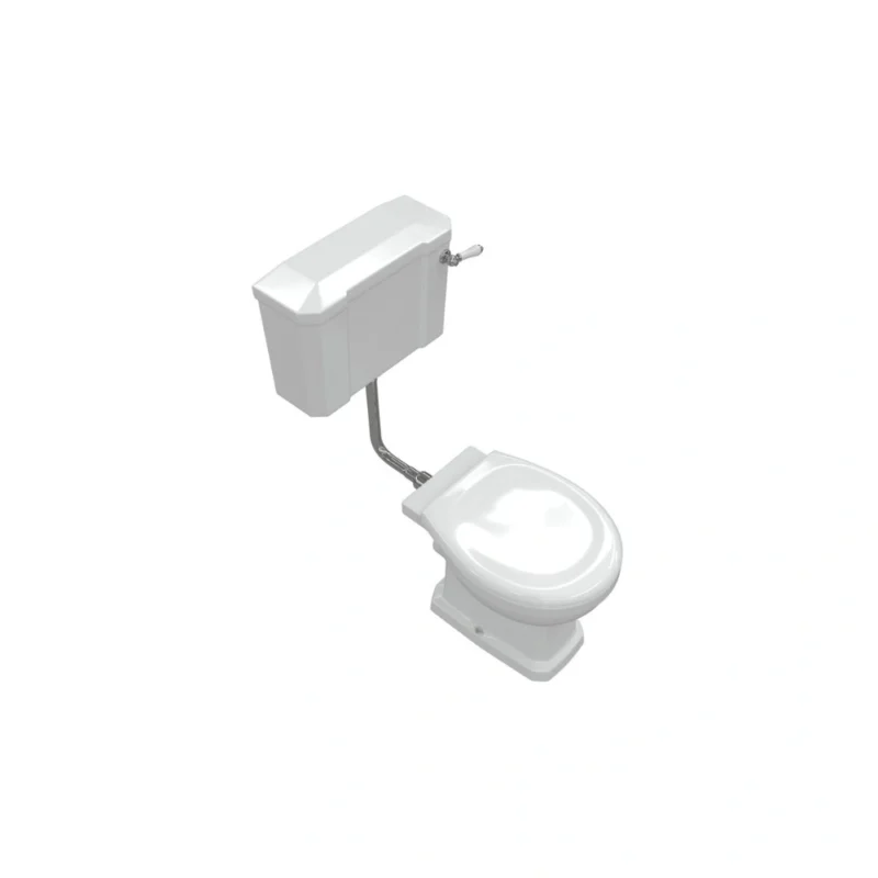 Ashbury Low Level WC & Soft Close Seat with Chrome Finishes – Traditional Low‑Level Toilet Set