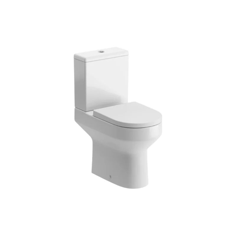 Chloe Rimless Close Coupled Open Back Comfort Height WC & Soft Close Seat – White