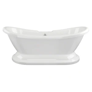 Copy of Full Basin (3) Aspen Freestanding Pedestal Bath – 2 Tap Hole – Gloss White