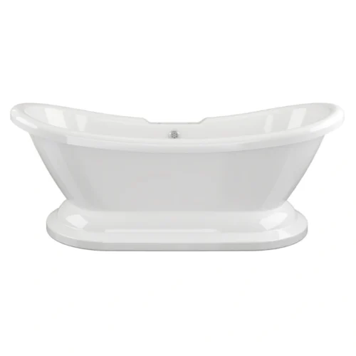 Aspen Freestanding Pedestal Bath – 2 Tap Hole – Gloss White