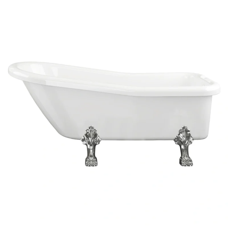 Taylor Freestanding Clawfoot Bath – 2 Tap Hole – Gloss White