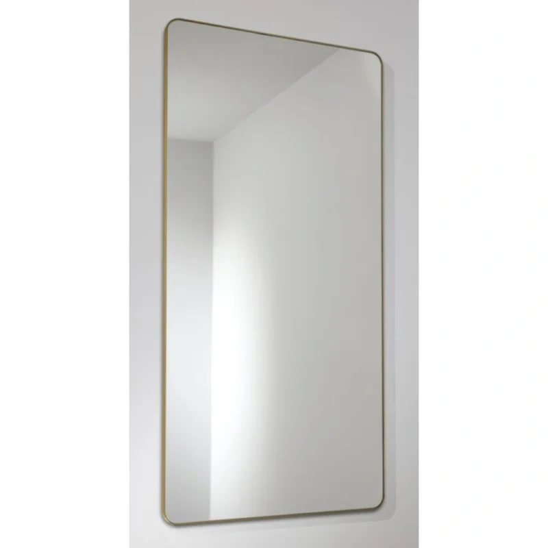 Abode Mayar 450 x 900mm Tablet Mirror – Matt Black / Brushed Brass