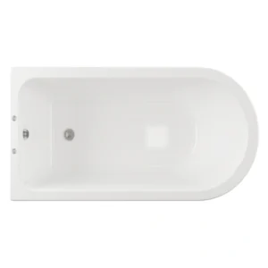 Willow Freestanding Back‑To‑Wall / Corner Bath - 2 Tap Hole - Gloss White