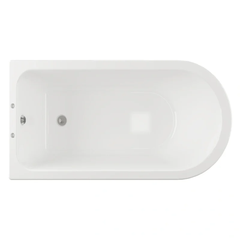 Willow Freestanding Back‑To‑Wall / Corner Bath - 2 Tap Hole - Gloss White