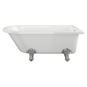 Willow Freestanding Back‑To‑Wall / Corner Bath - 2 Tap Hole - Gloss White