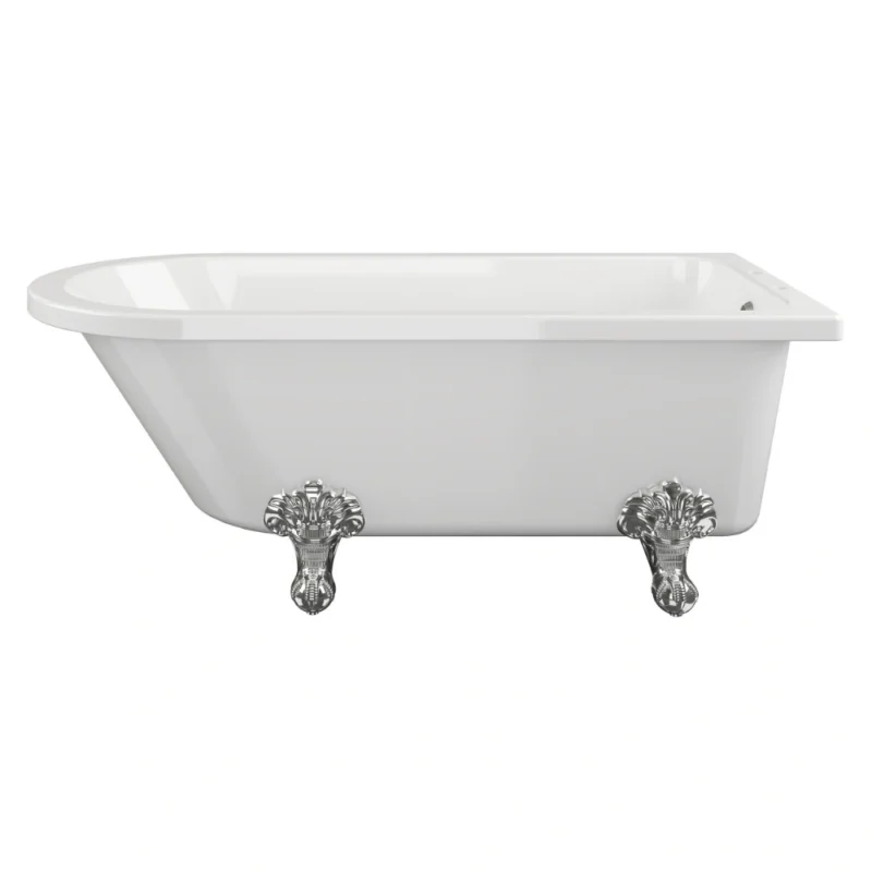 Willow Freestanding Back‑To‑Wall / Corner Bath - 2 Tap Hole - Gloss White