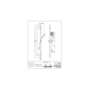 Abode Euphoria Circular Sliding Rail Shower Kit (900mm)