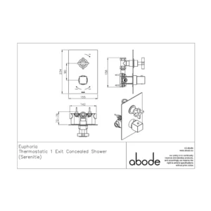 Abode Serenitie Concealed Shower (2 Exit) - Chrome