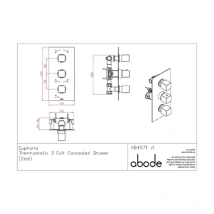 Abode Zeal Concealed Shower (3 Exit) - Chrome