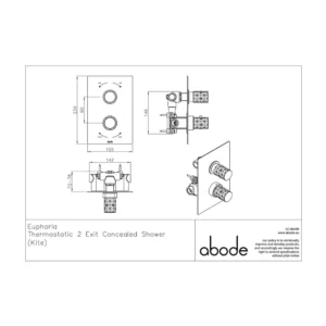 Abode Kite Concealed Shower (2 Exit) - Chrome